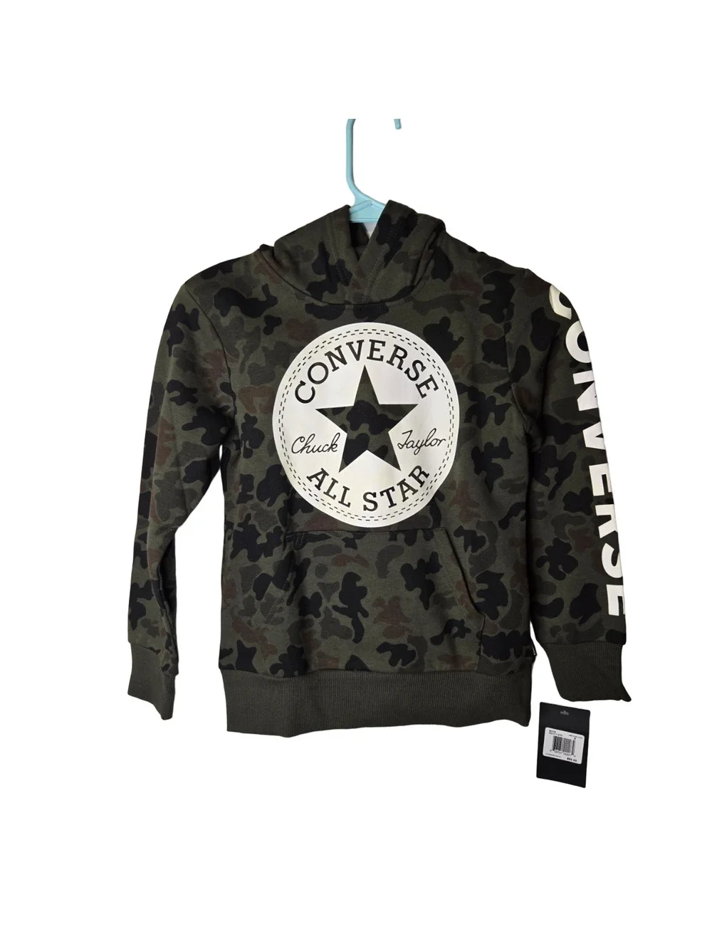 Converse Green Signature Heritage Camo Pullover Boys Sweatshirt Hoodie Size S